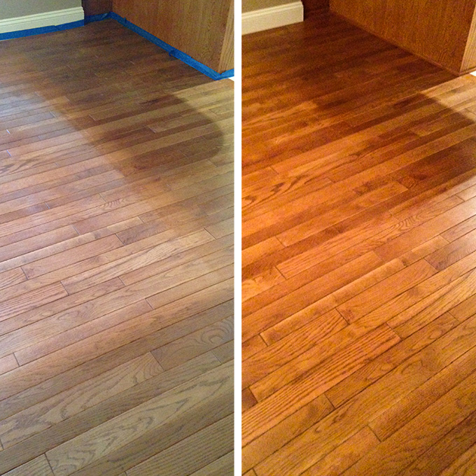 A deep cleaning has brought back the elegance of this wood floor